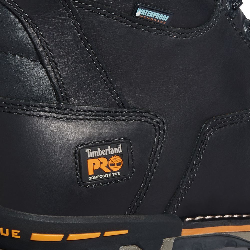 Timberland Mens Work Boots PRO® Boondock 8\" Comp Toe - Black - India KQ3954786